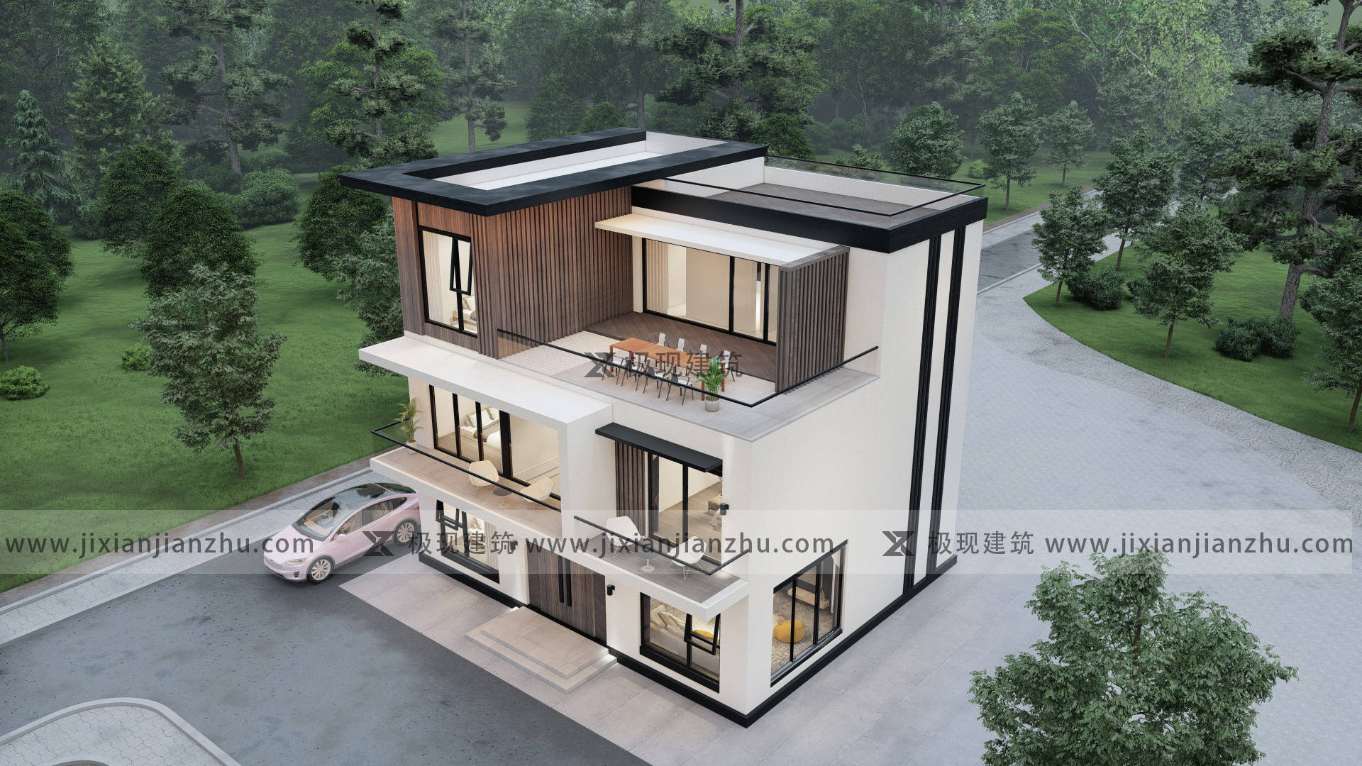 12米×10米,占地120平三层现代风自建别墅_风格_项目_建筑