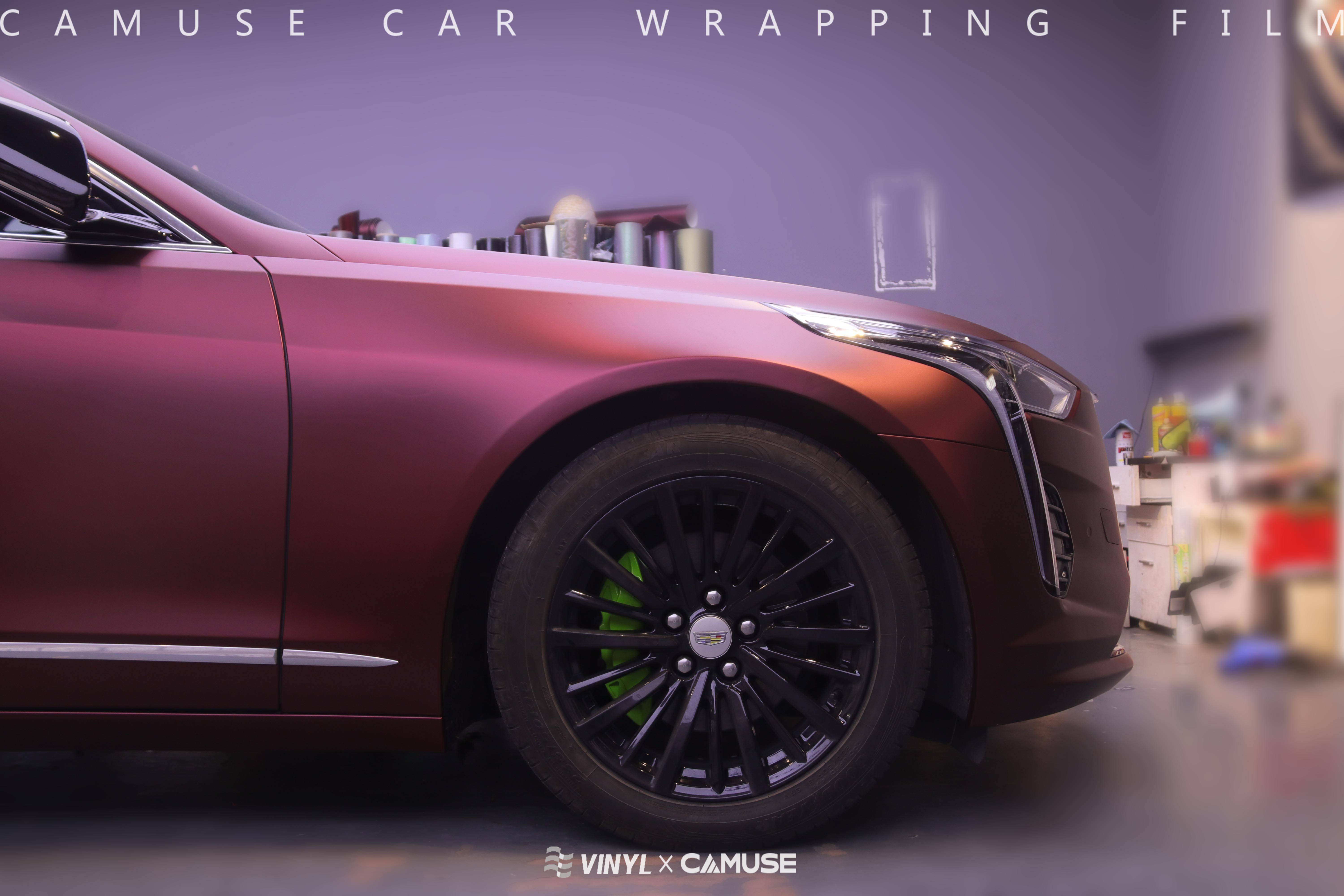 凯迪拉克卡慕斯改色膜超亚罗曼尼红,复古元素的暗夜精灵