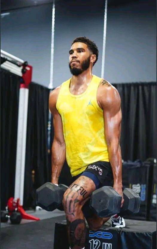 的塔图姆拥有着完美的小前锋身材,他身高203cm,臂展211cm,体重95kg