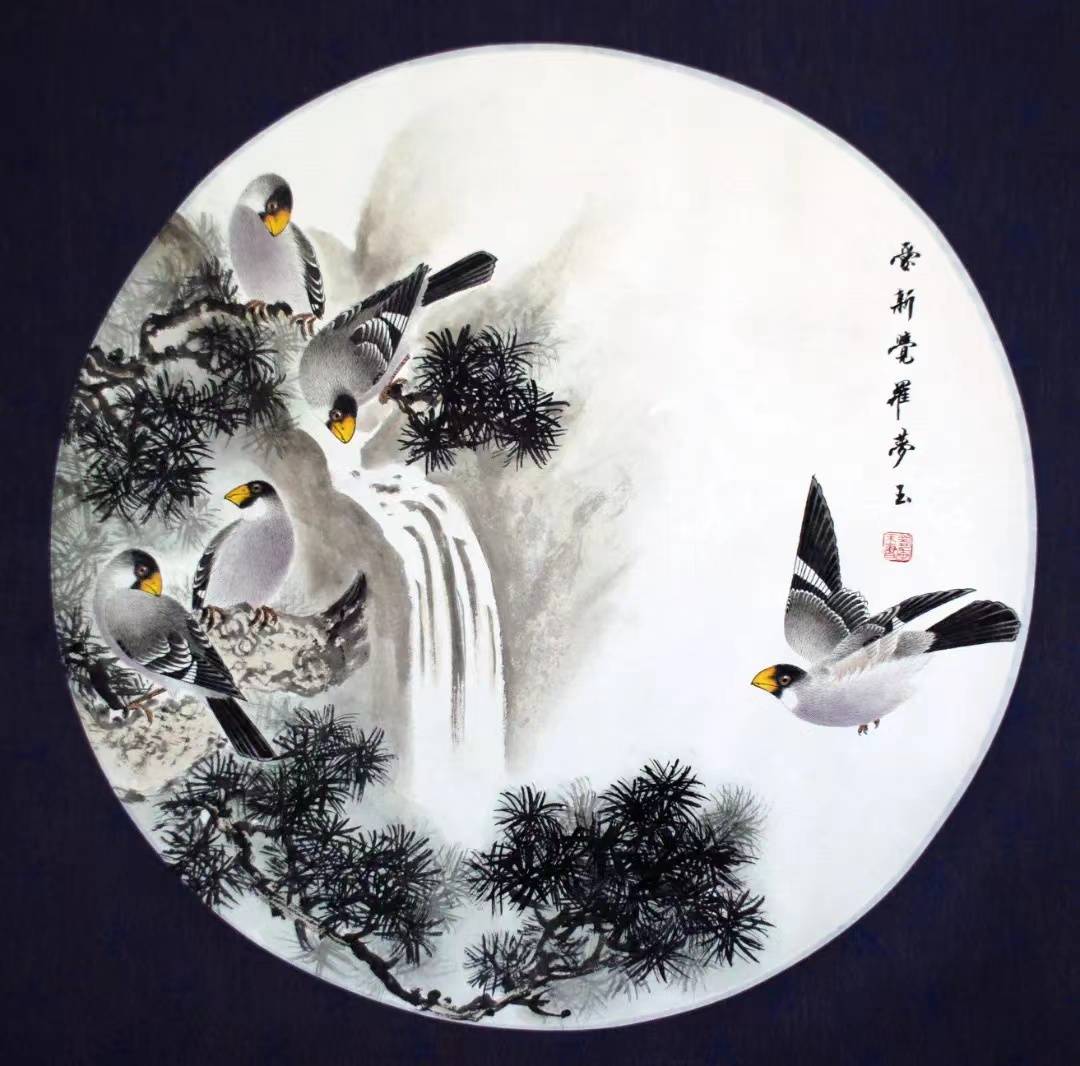仙姿玉质——爱新觉罗·梦玉作品赏析_喜鹊_画风_骏马