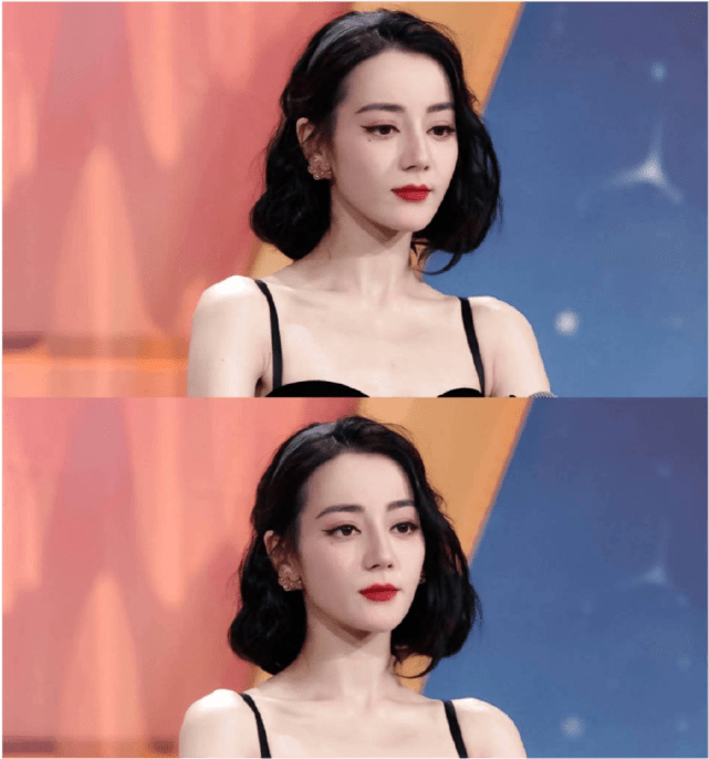 迪丽热巴发布会造型美颜暴击,吊带黑纱裙雪白香肩,简直在逃公主_杨洋