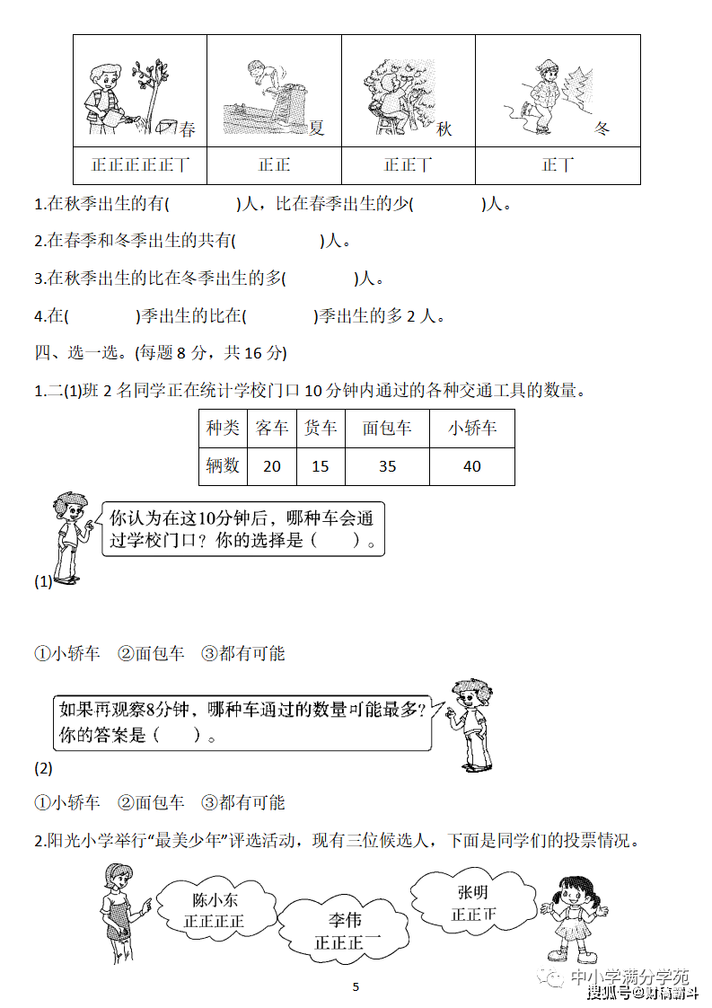 二年级数学下册：第一单位检测卷5套+谜底，典范、全面，可下载！