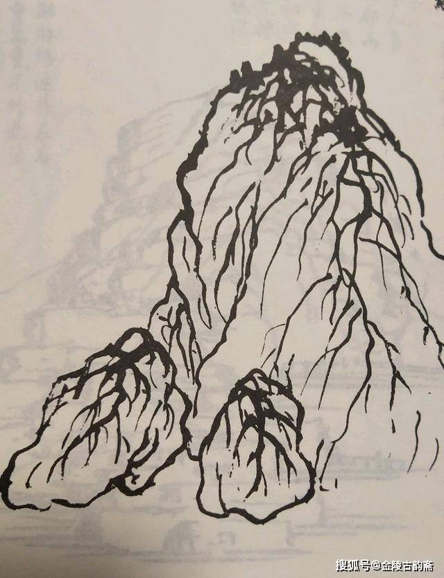 8,折带皴法元代的倪瓒常用这种皴法,绘制层岩,用于瓷器的同样不多.