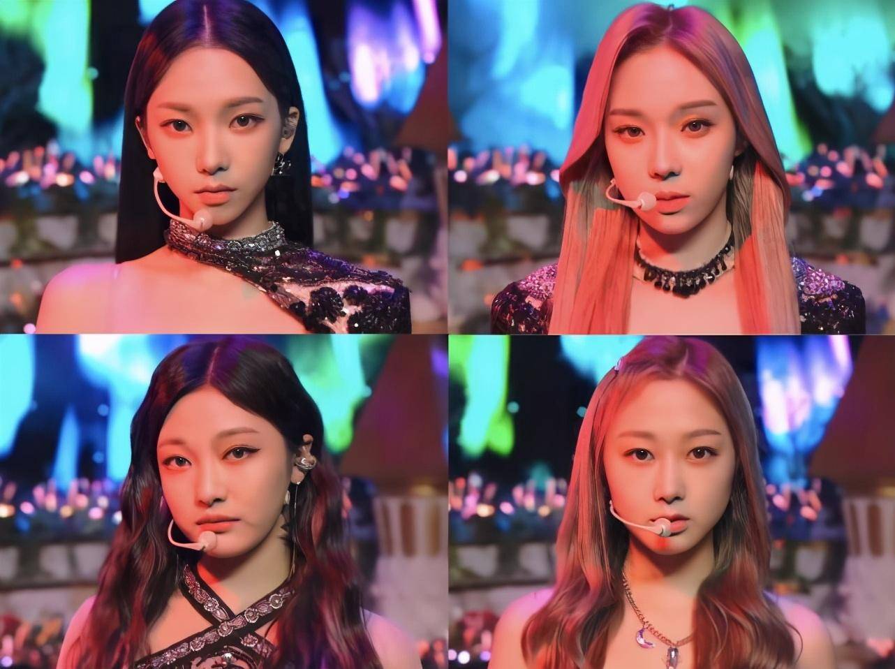 sm新女团黑钻裙秀美腿,柳智敏露香肩气场强,中国成员高音抓耳_aespa