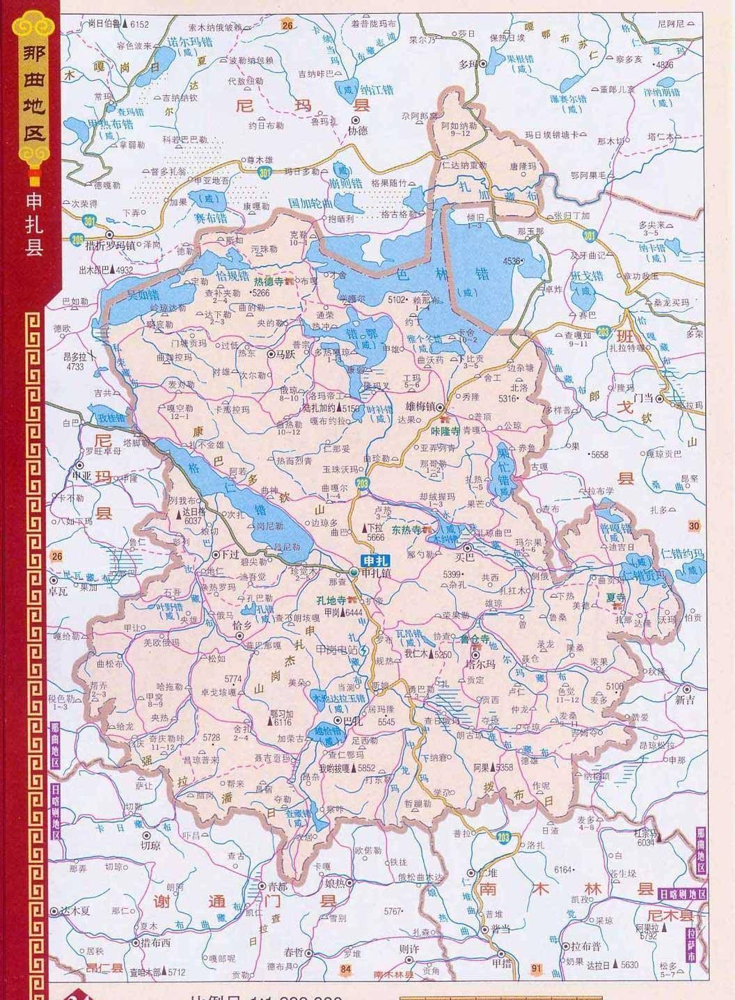 西藏那曲聂荣,安多,申扎,索县,班戈5县现状_人口_海拔_户籍