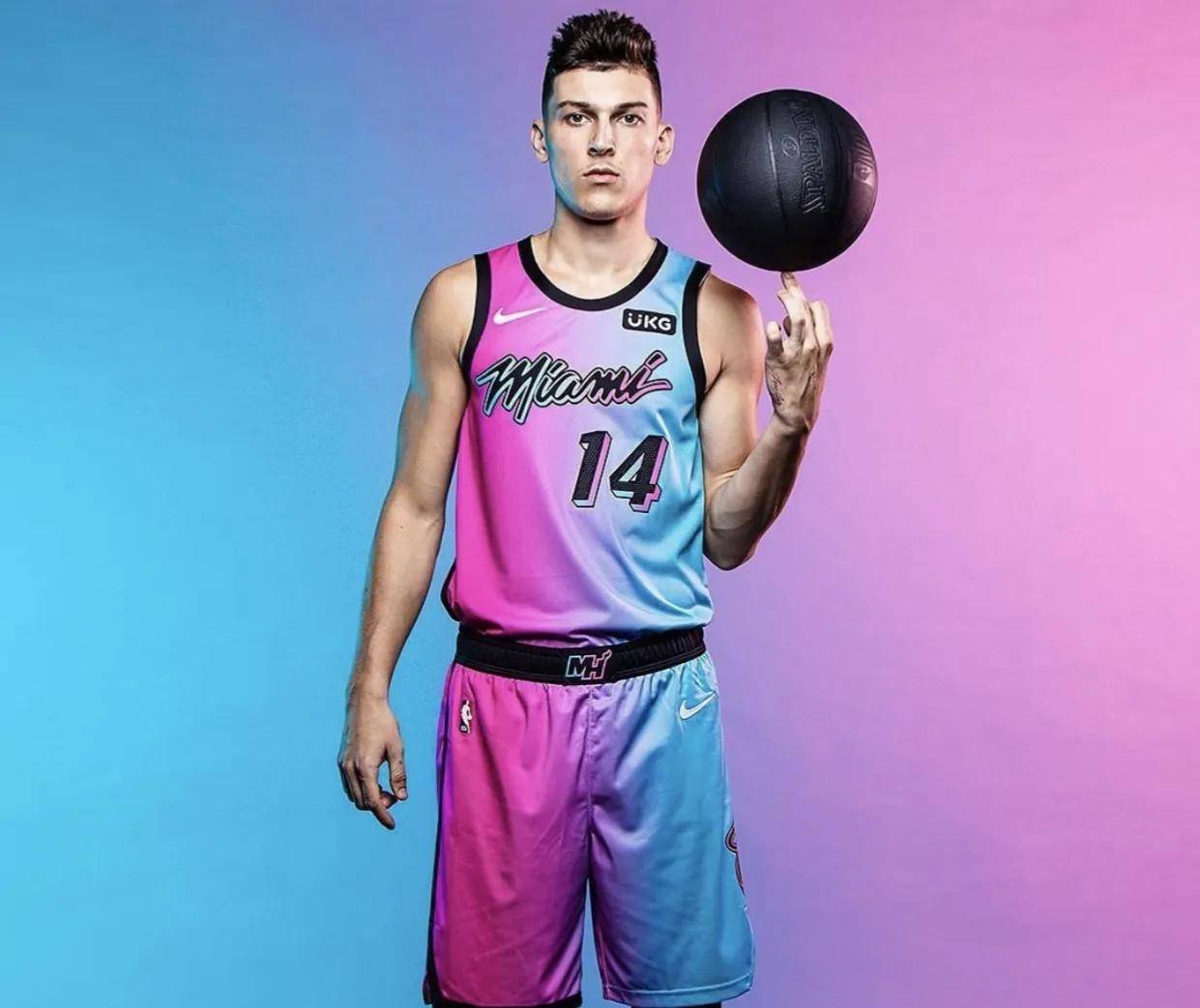 罪恶都市-迈阿密热火队城市版球衣鉴赏_赛季_字母_粉红色