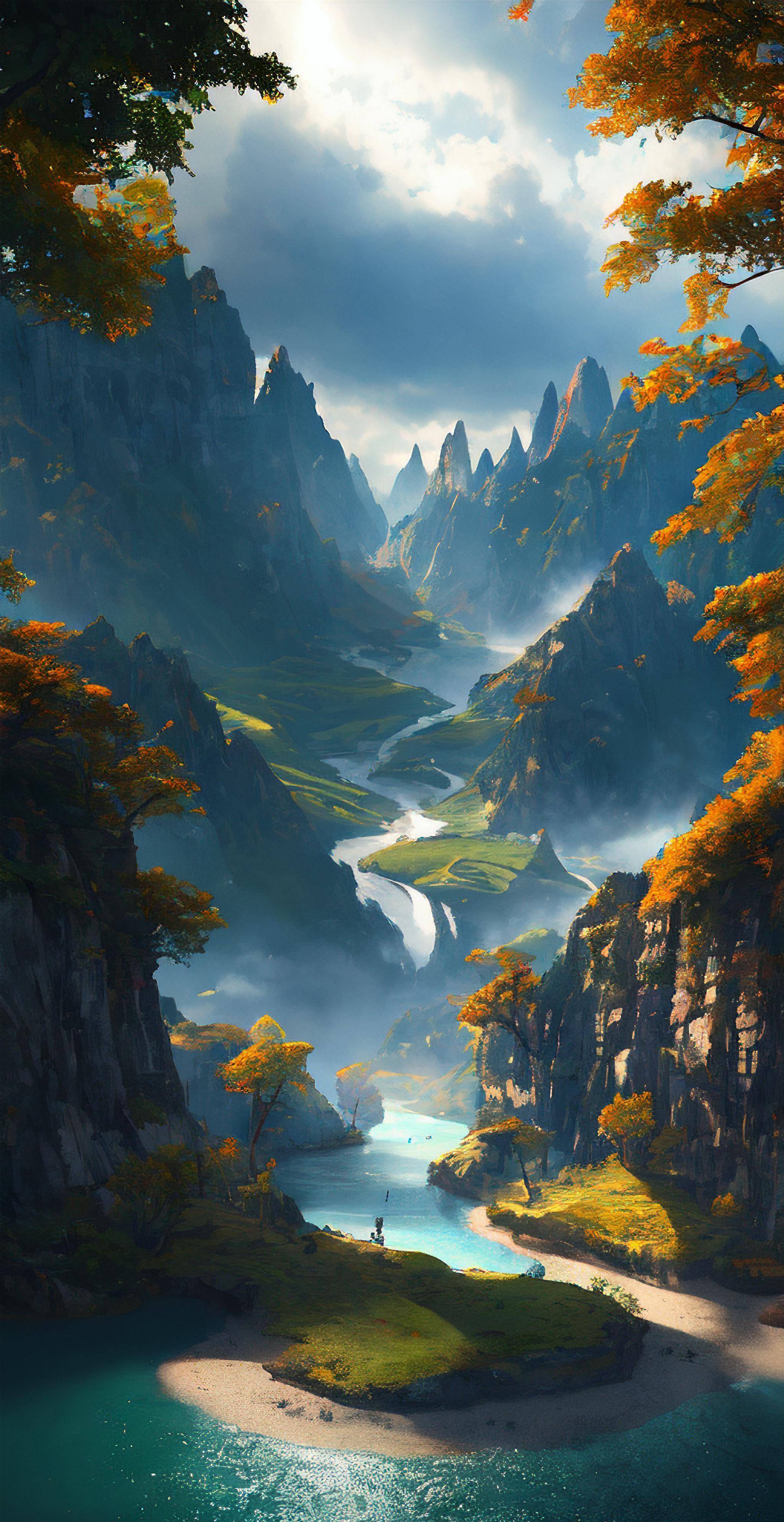 ai绘画!山峰云雾神秘雨林 高山雨林的壮丽风景 神秘且美丽!