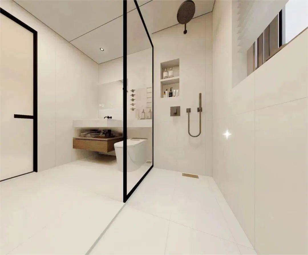 下沉式淋浴房:不要挡水条,卫生间显大颜值高!