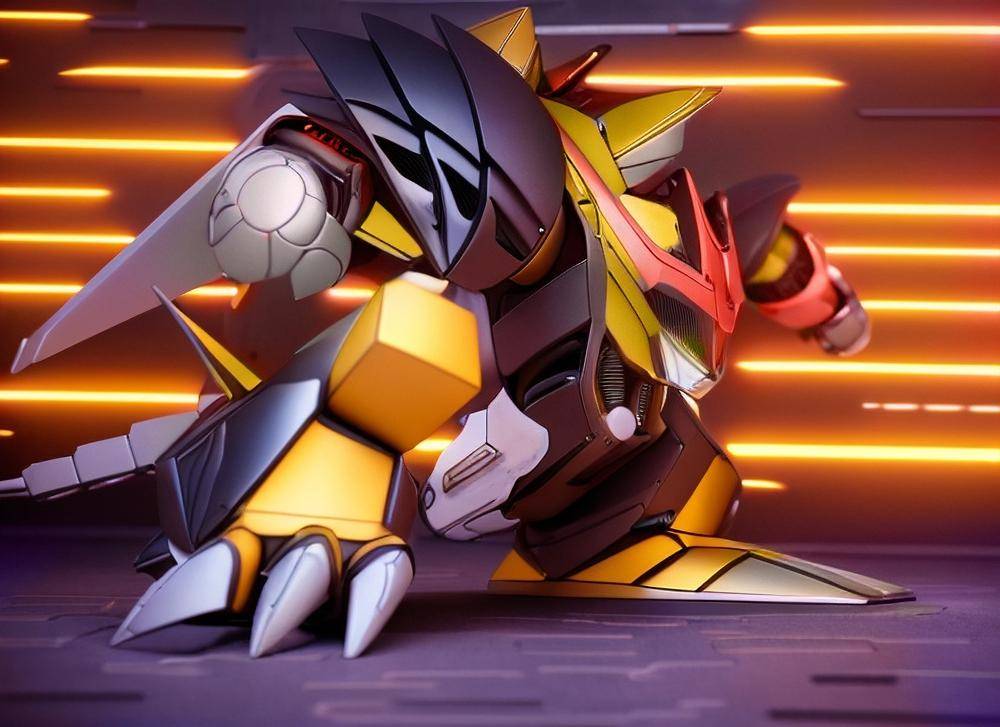 网友用ai渲染还原了《神龙斗士》里的机甲,你还记得那部龙神号吗