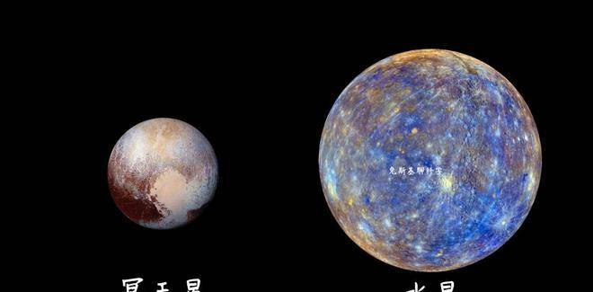 图示:冥王星和水星比较水星是太阳系中最小的行星