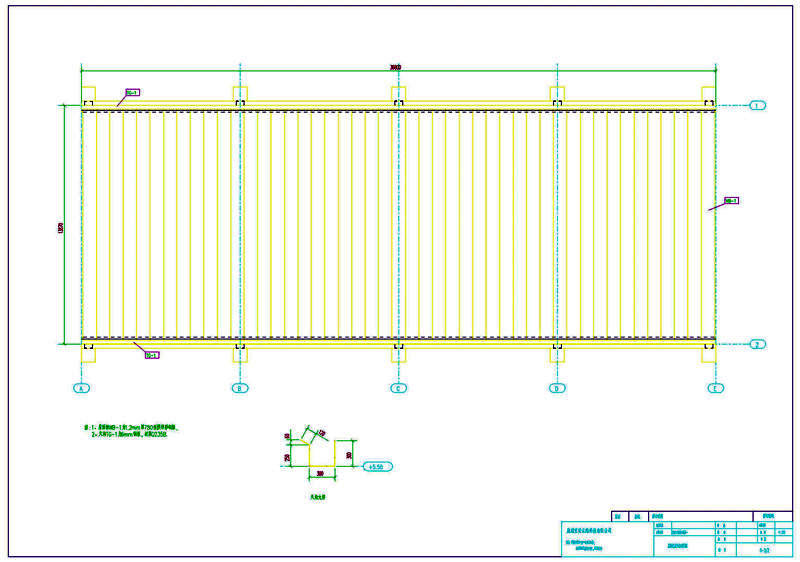 安徽巢湖某科技公司安装彩钢瓦图纸_屋顶_拱形_结构