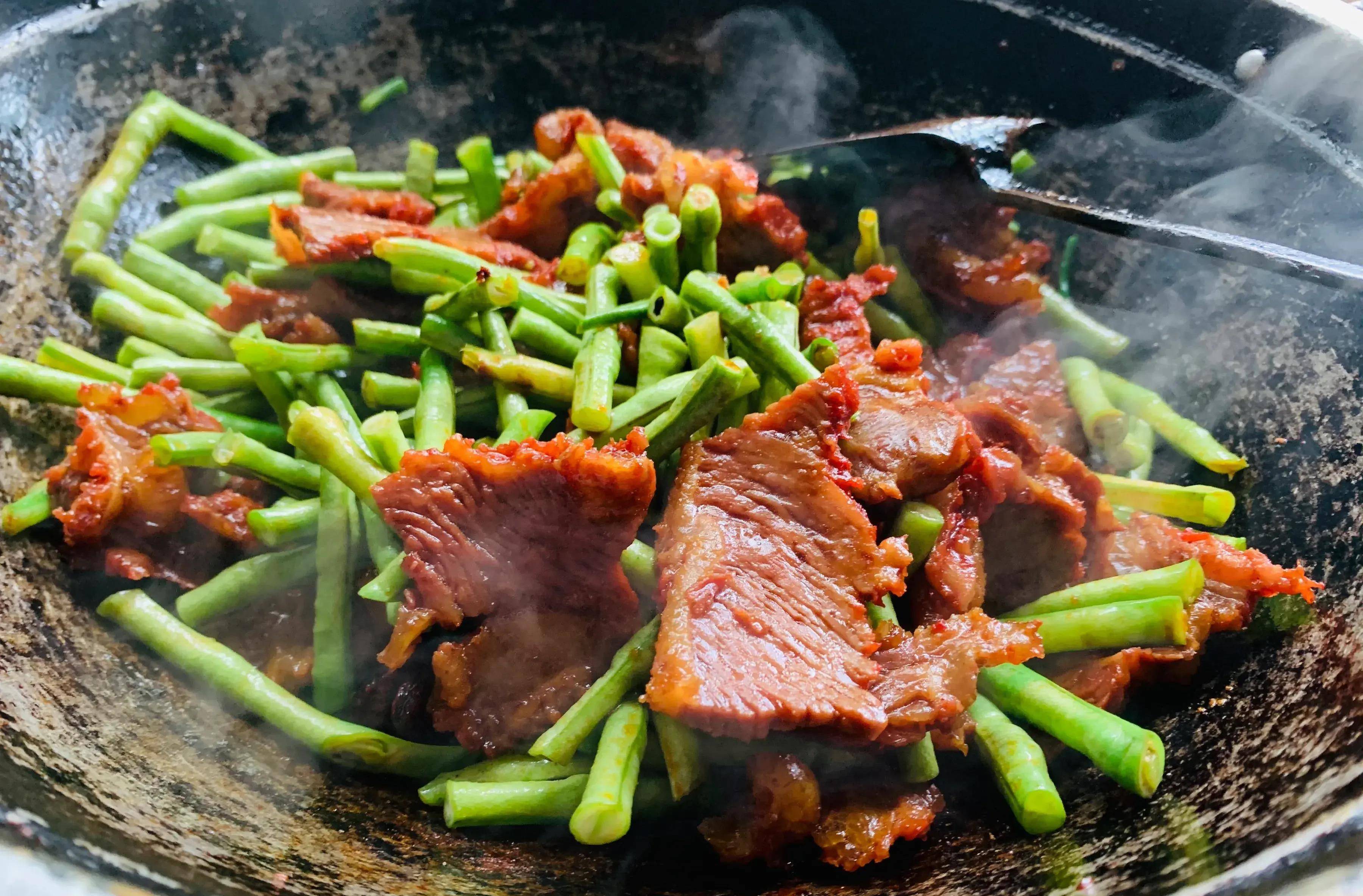 豆角炒牛肉,不放辣椒,照样鲜香可口_加工_口味_美食