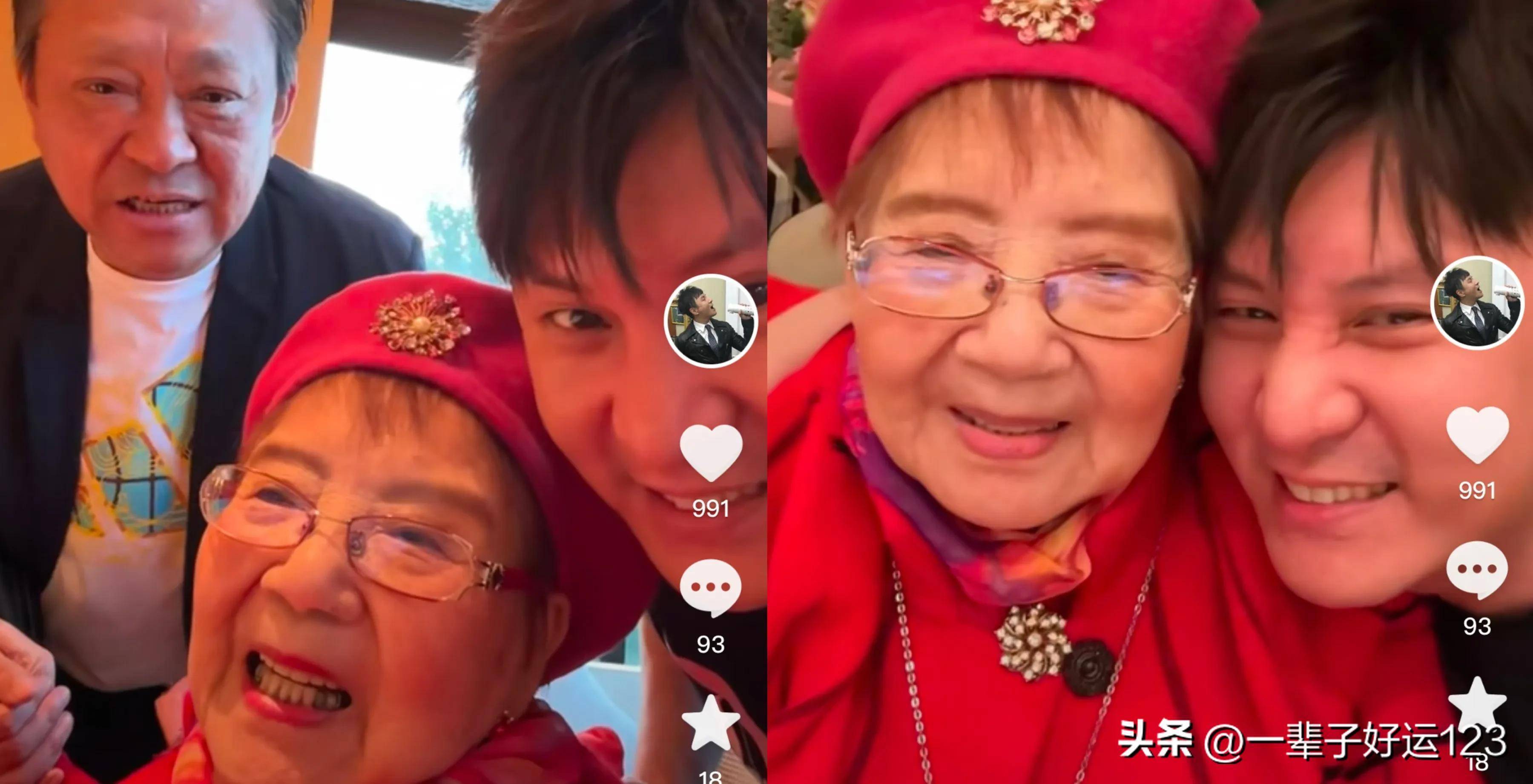 毛猛达,朱桢和97岁老舅妈一起过五一,嫩娘胃口好还能喝红酒_剧中_成为