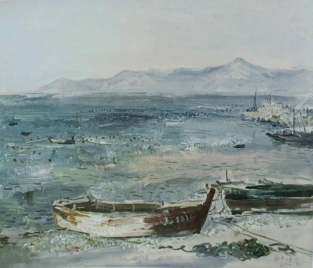【艺展中国】著名艺术家张冬峰海景油画作品欣赏_cm_布面_大海