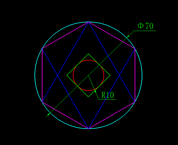 cad多边形与圆命令绘制图形