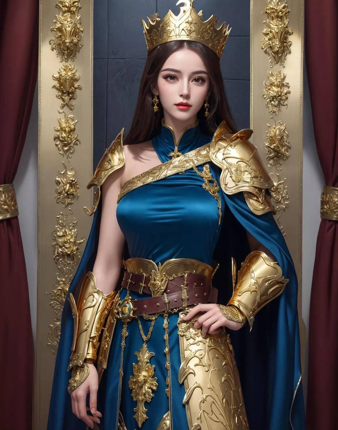 ai美女|披戴黄金甲的女皇_长裙_形象_风格