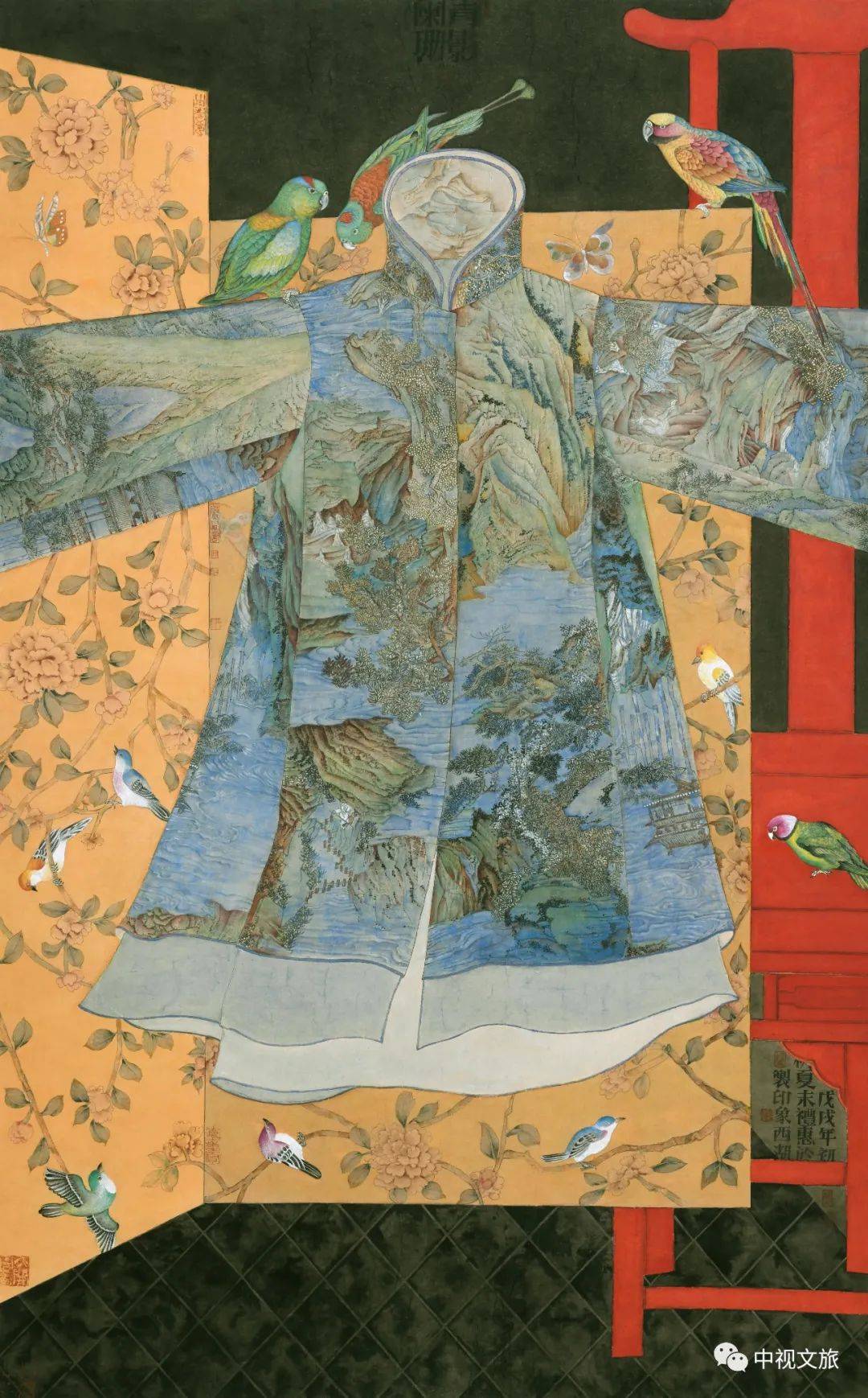 180cm 2017年春晓 65×135cm 2017年绣花鞋系列1 38×38cm 2016年晨妆