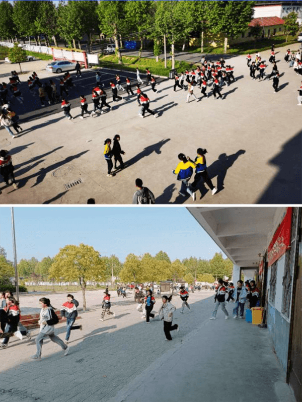 正阳县彭桥乡中心学校举行地震应急疏散演练_活动_师生_进行了