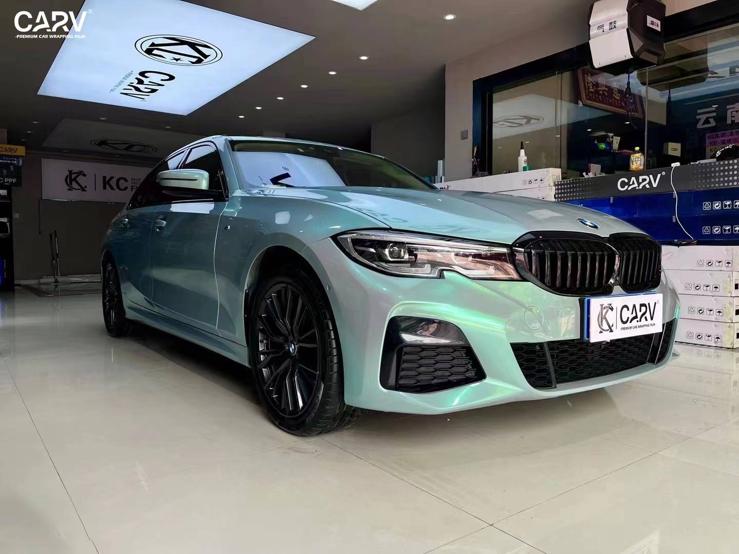 宝马3系卡孚改色膜梦幻松石绿,闪耀着松石绿的高光_搜狐汽车_搜狐网