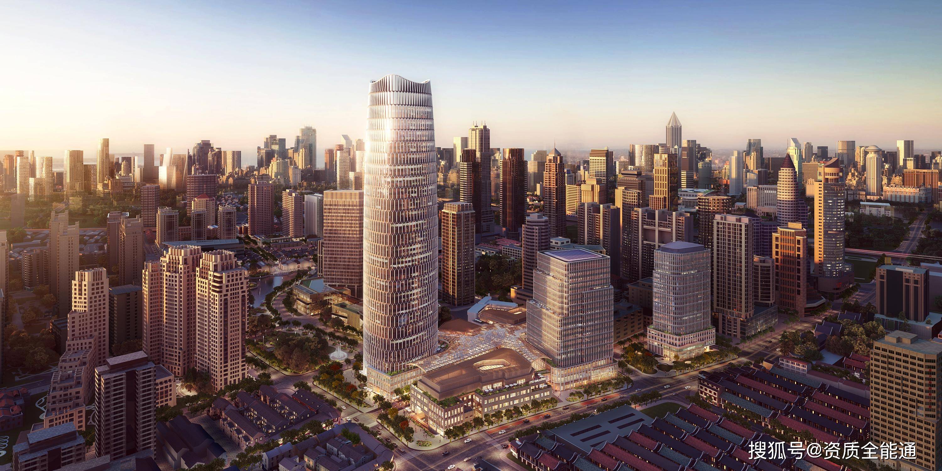 250米高的上海太平洋新天地t1大厦封顶,外立面有石库门设计元素_项目