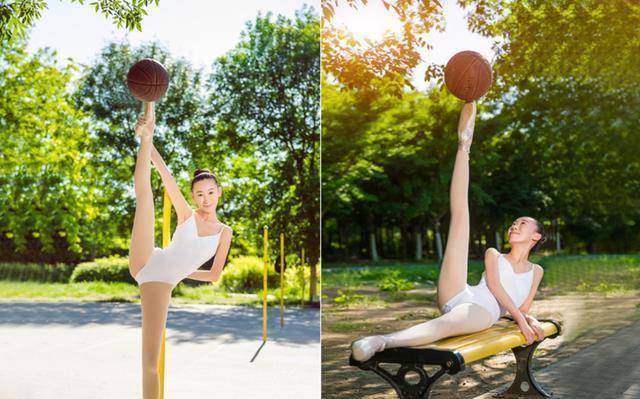 "一字马女神"付佳美再摆高难度动作_进行_照片_低调