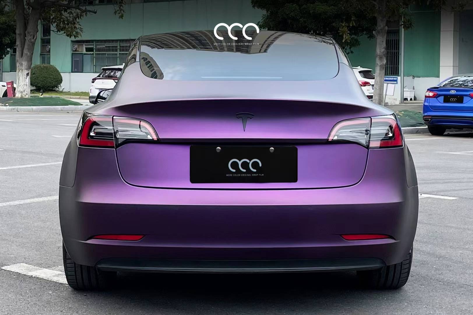 紫色车膜效果图图片