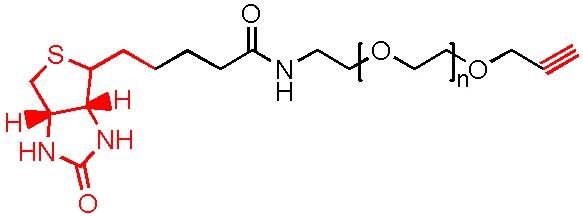 biotin-peg-alk,中文名稱:生物素-聚乙二醇-炔烴,結構式如下圖所示