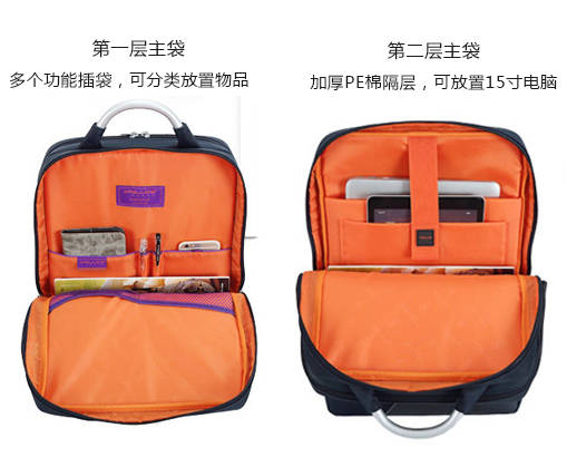 商务双肩背包介绍之内里结构—爱自由箱包_收纳_物品_双围