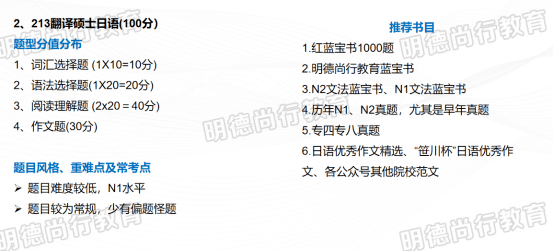 翻译学硕士考试科目_报录比_广东外语外贸大学日语口译专业考研