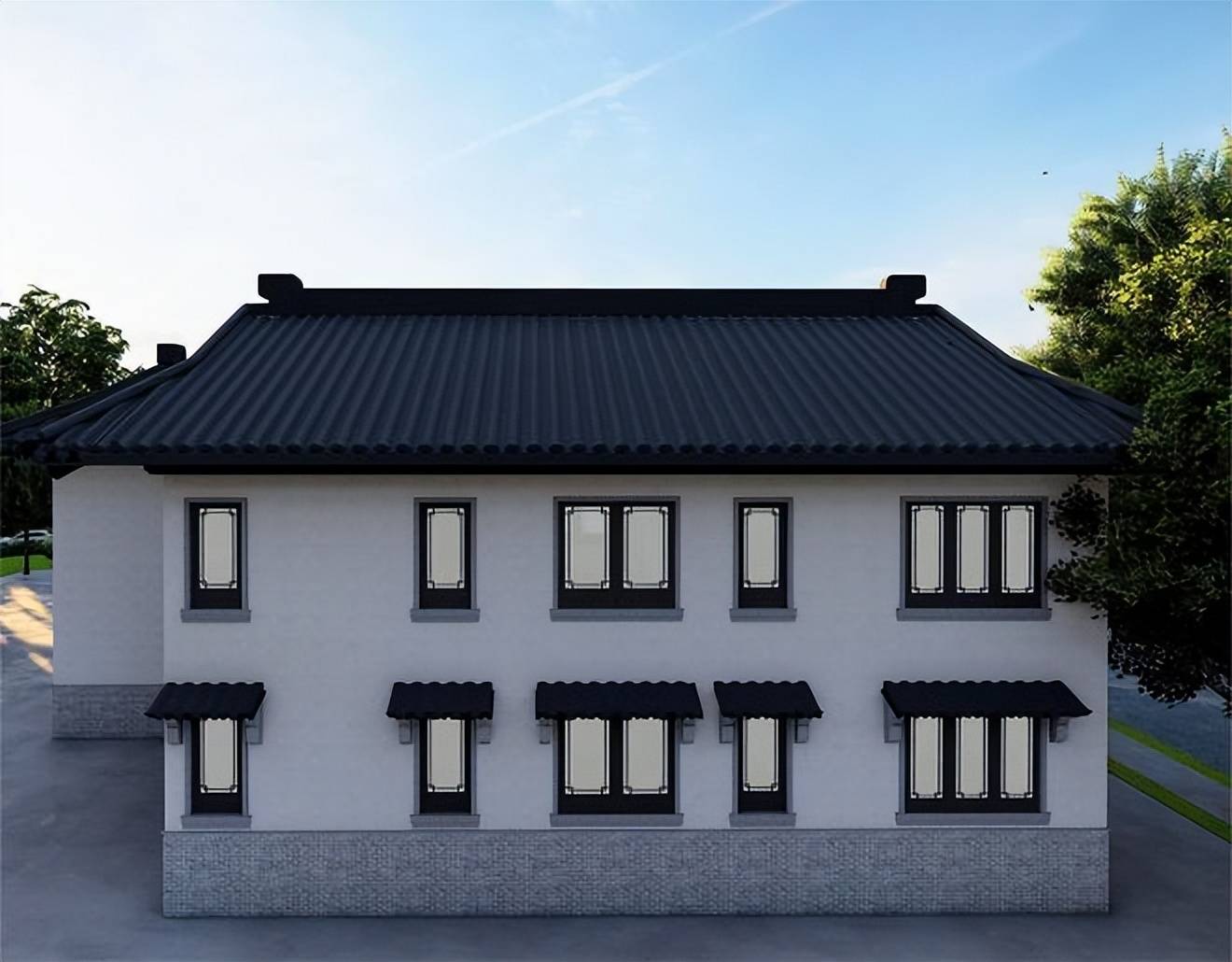 建筑外立面设计,别墅外观设计,自建房外观上设计_风格_传统_材料