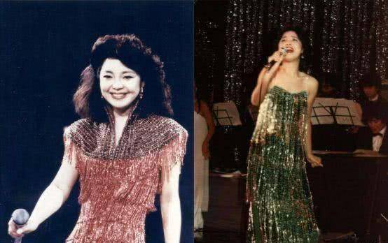 亮片流苏裙也被她穿得熠熠生辉.现在流行的蛋糕裙,邓丽君早就穿过了.