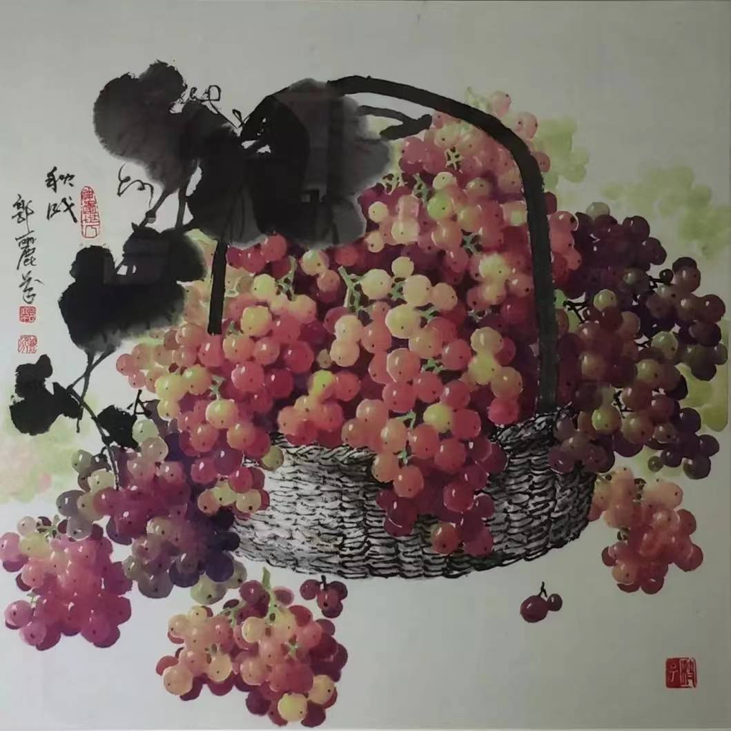 郭丽芬写意葡萄:生动鲜活,笔墨韵味十足!_作品_美术_传统