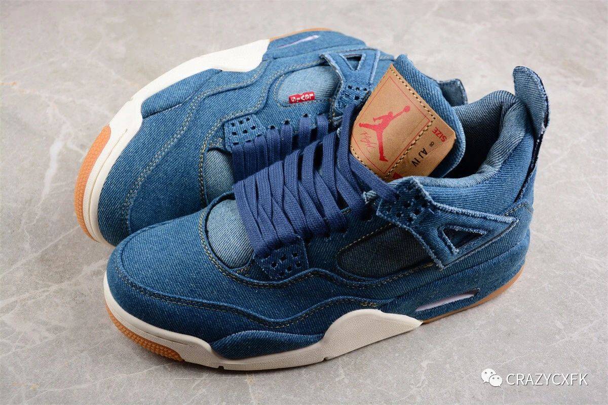 乔丹 levis x air jordan 4 denim aj4 李维斯联名牛仔蓝球鞋