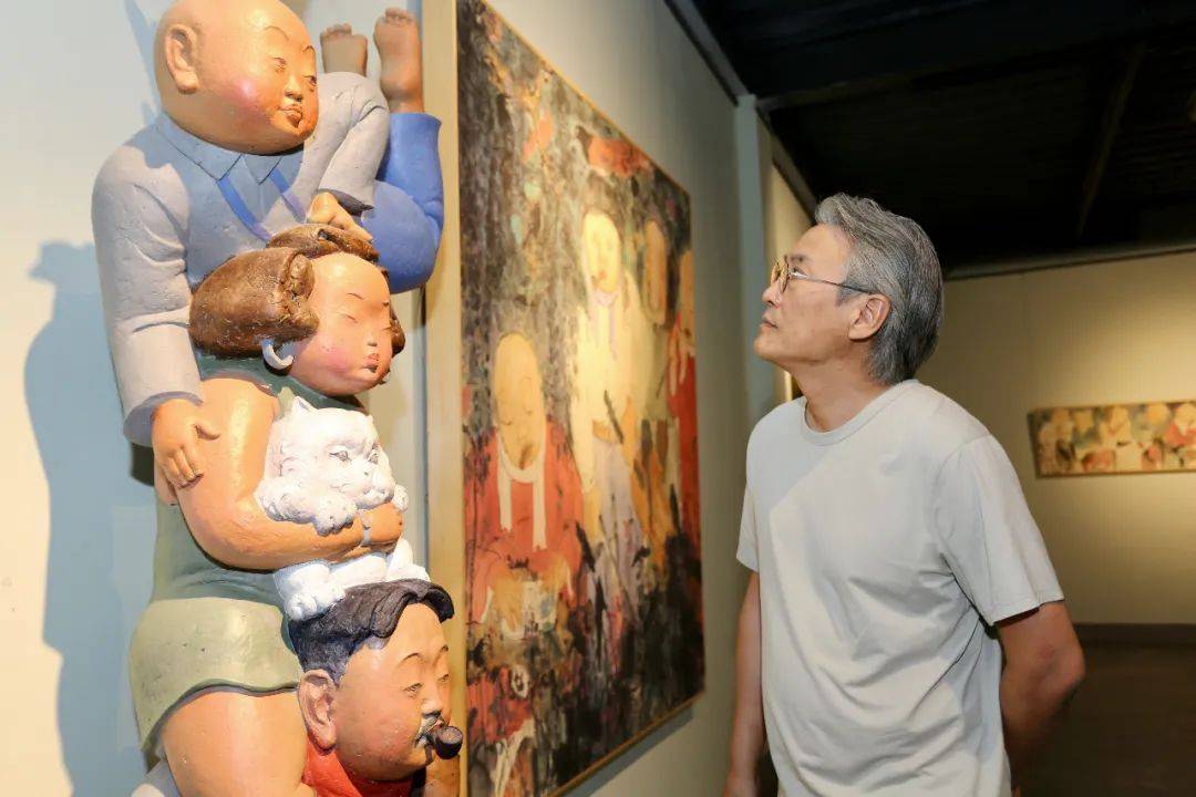 追踪溯源——李旺水墨作品展现场柴博森,阚传好在现场