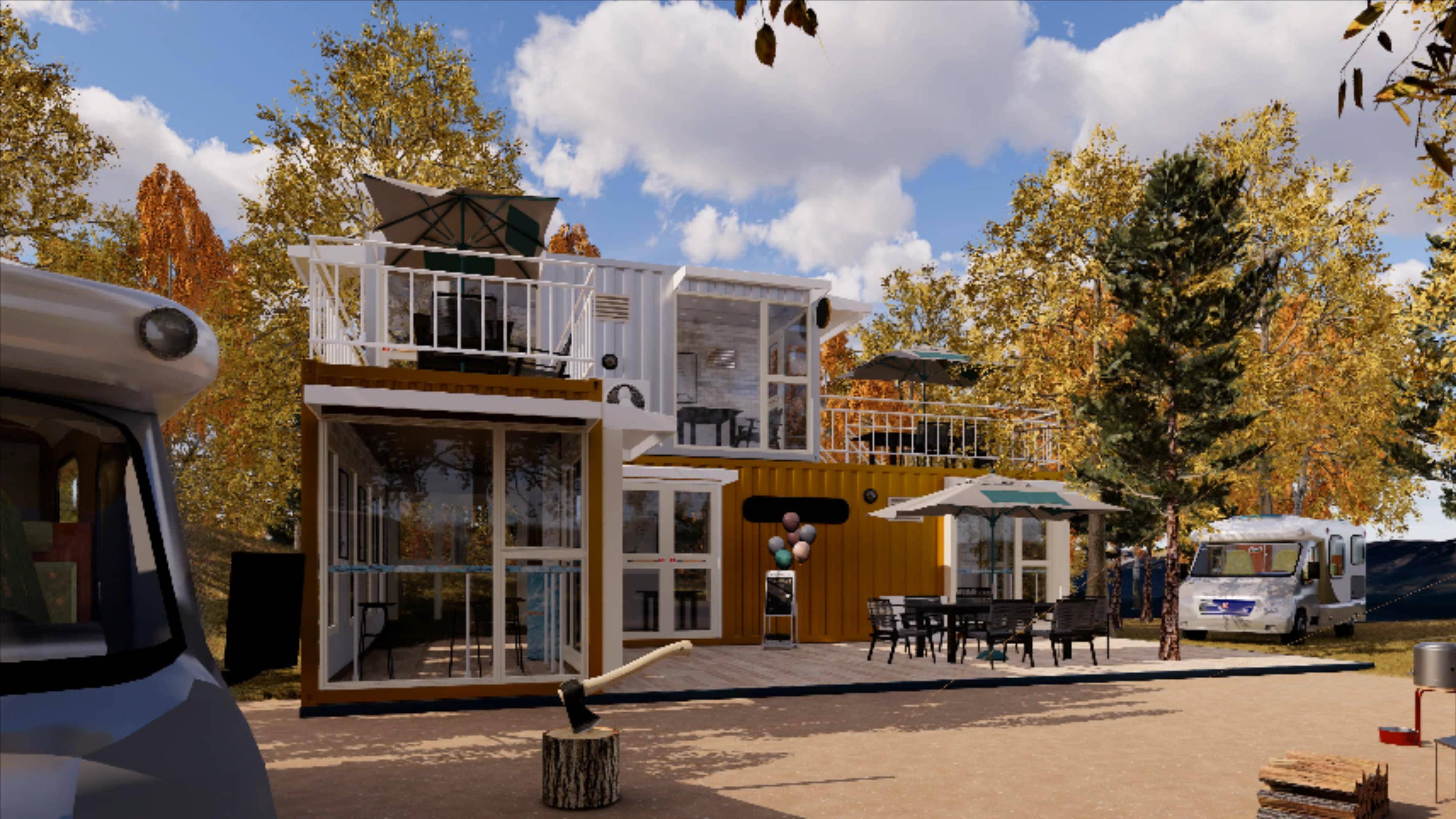 通过精心的设计和独特的位置,集装箱咖啡馆为人们创造了一个与众不同