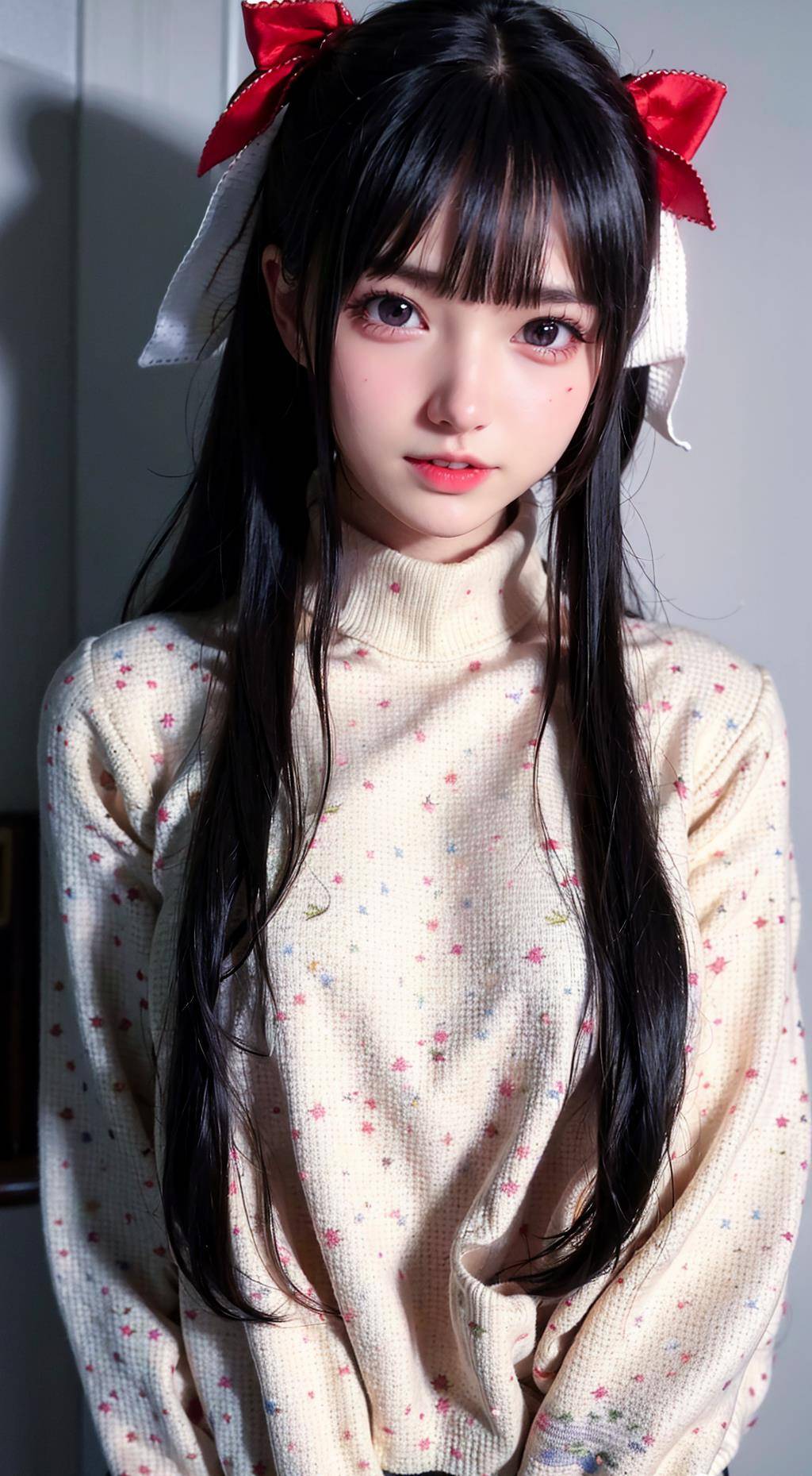 清纯毛衣女孩_内心_背景_眼睛