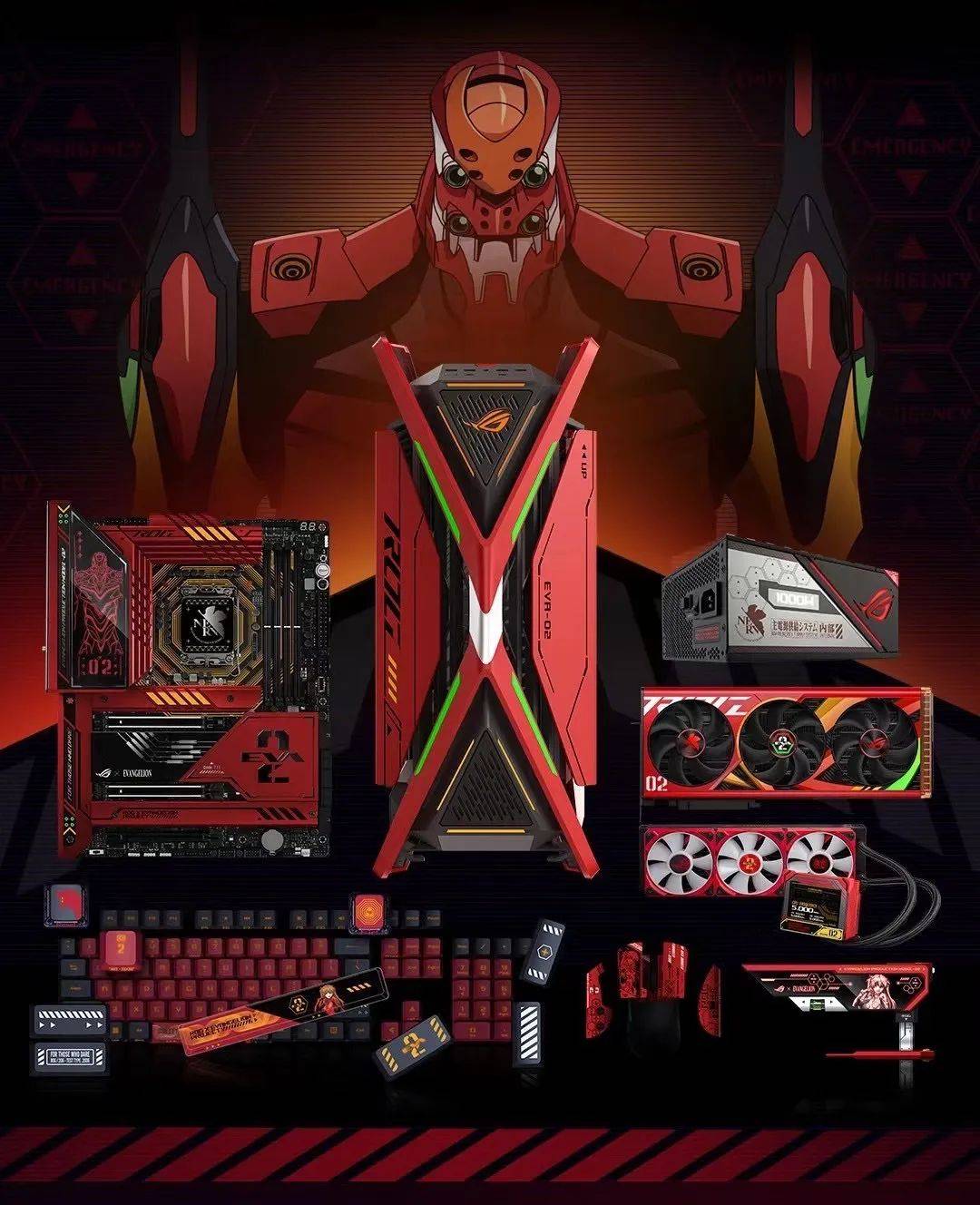 再次梦幻联动经典ip新世纪福音战士,发布了全套rog x eva限定新品