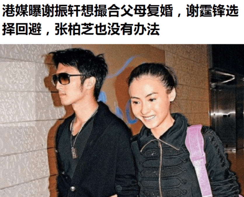 谢贤疑夺得抚养权,曝张柏芝带次子嫁3胎生父_谢振轩_孩子_生活