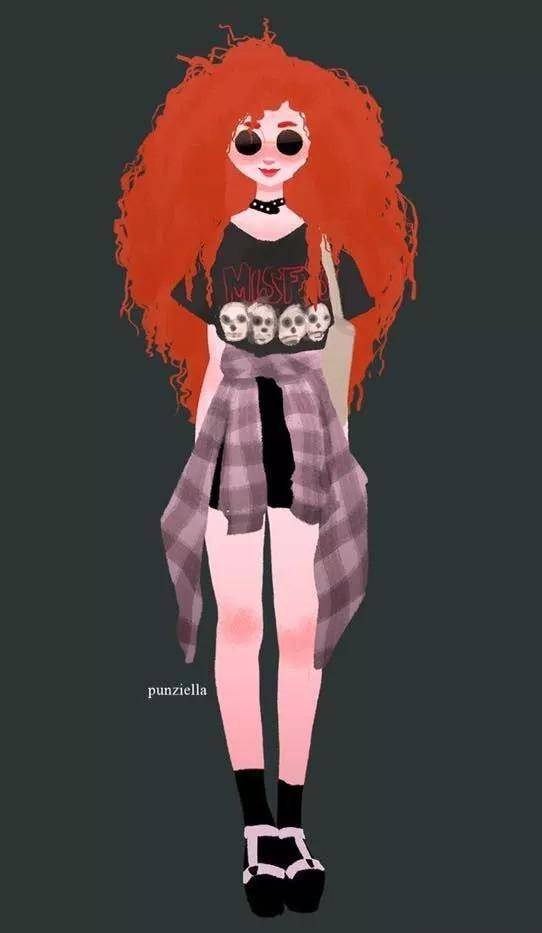 当迪士尼公主褪去公主裙,换上现代装后,她们全是时尚界小天使!