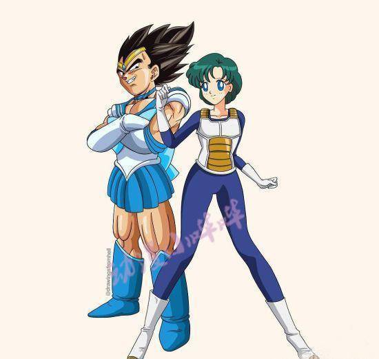 当龙珠与美少女战士"互换服装"后,最"性感"的赛亚人诞生了!