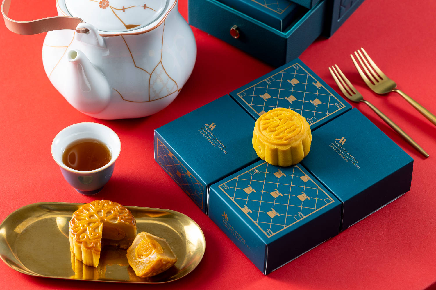 上海雅居乐万豪侯爵酒店 飨团圆 寄相思_月饼_礼盒_广式