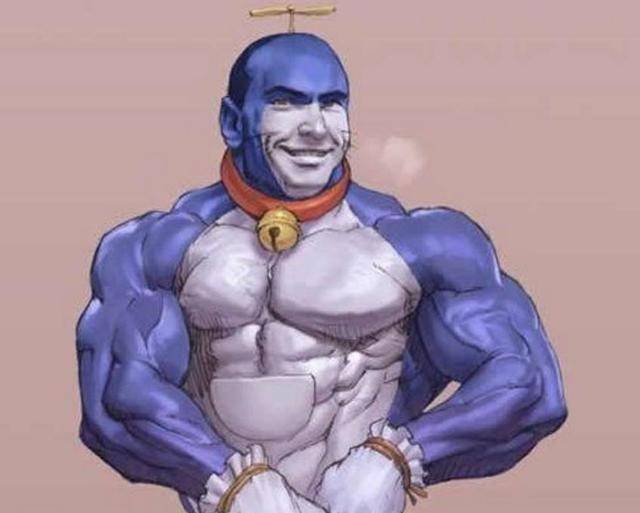 看着满身肌肉的哆啦a梦奸笑着从百宝袋中拿出哑铃,大