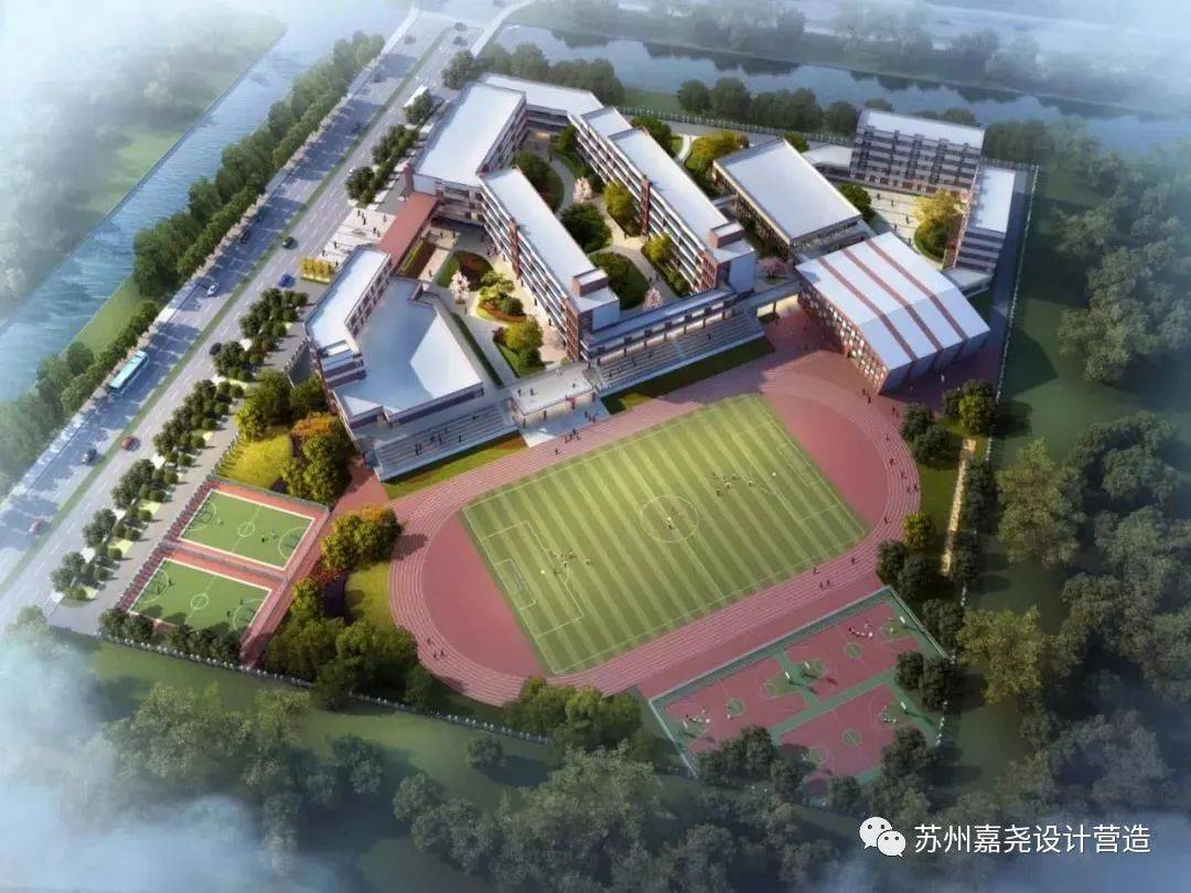 新建的长安镇初级中学聆涛校区项目位于浙江省海宁市长安镇海河路东侧