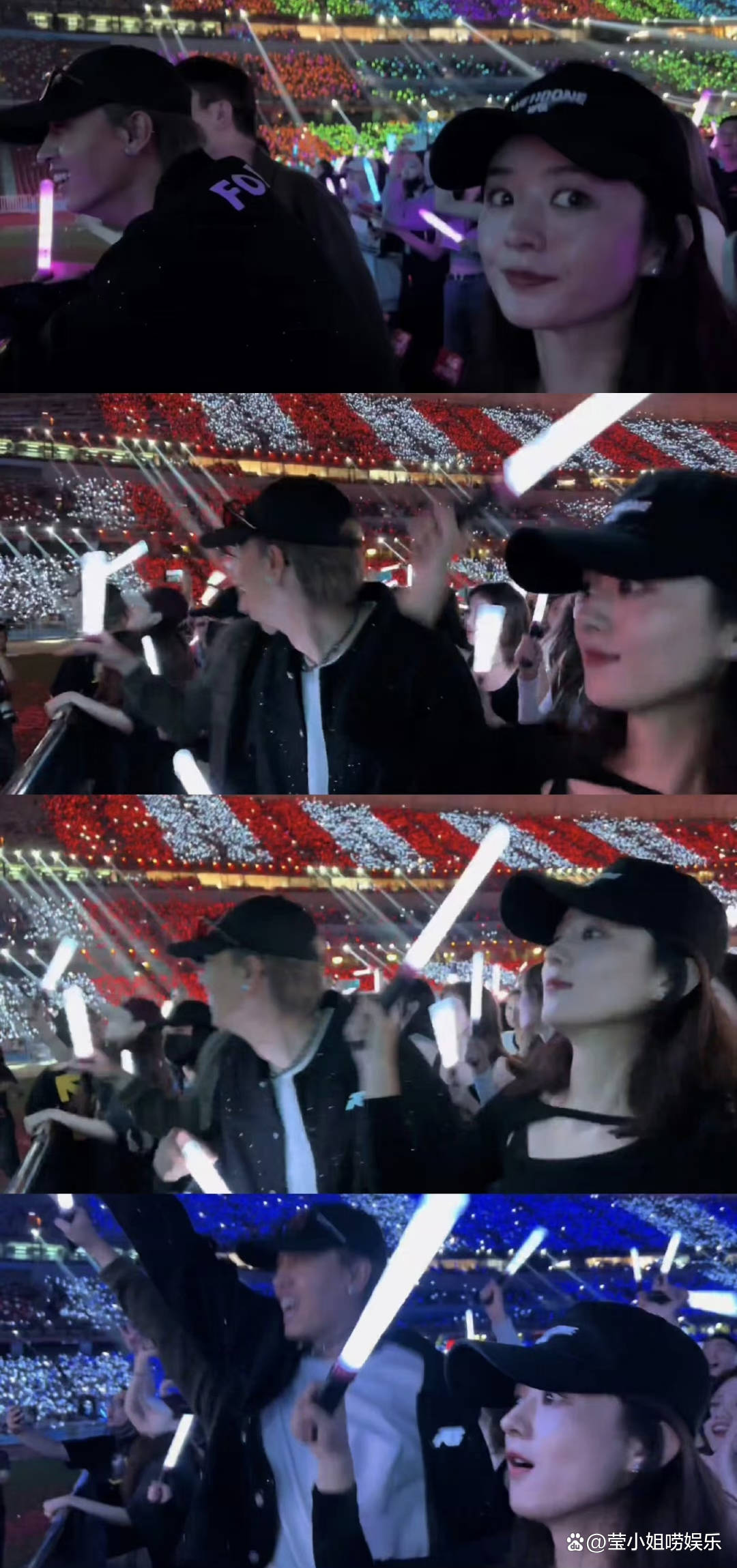 赵丽颖和谢娜手挽手去给张杰演唱会捧场,齐齐化身小迷妹_实力_二弟