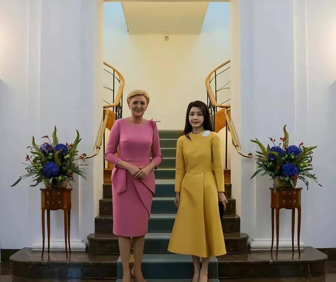 国外第一夫人自信出访波兰,却输给阿格塔黄裙粉色优雅_金建_时尚_友谊