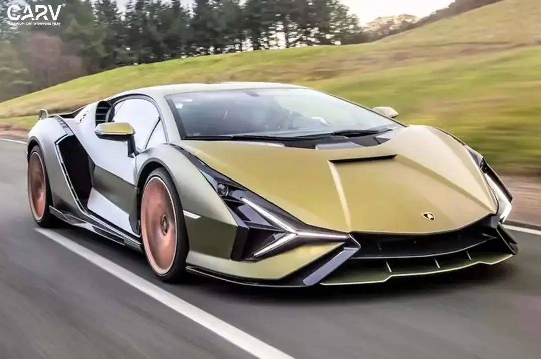 兰博基尼卡孚carv改色膜超哑幽灵绿,是森林暗藏的秘密!