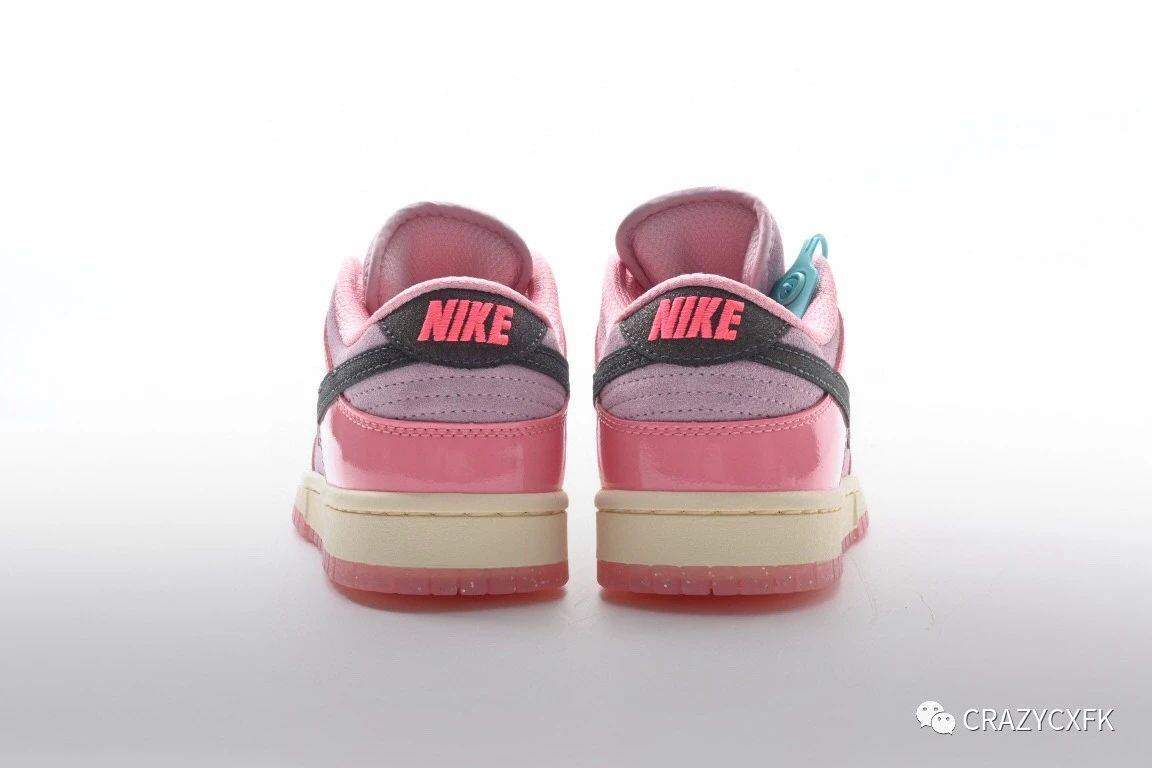 耐克nike dunk low barbie 芭比粉色星星运动鞋_皮革_鞋材_鞋带