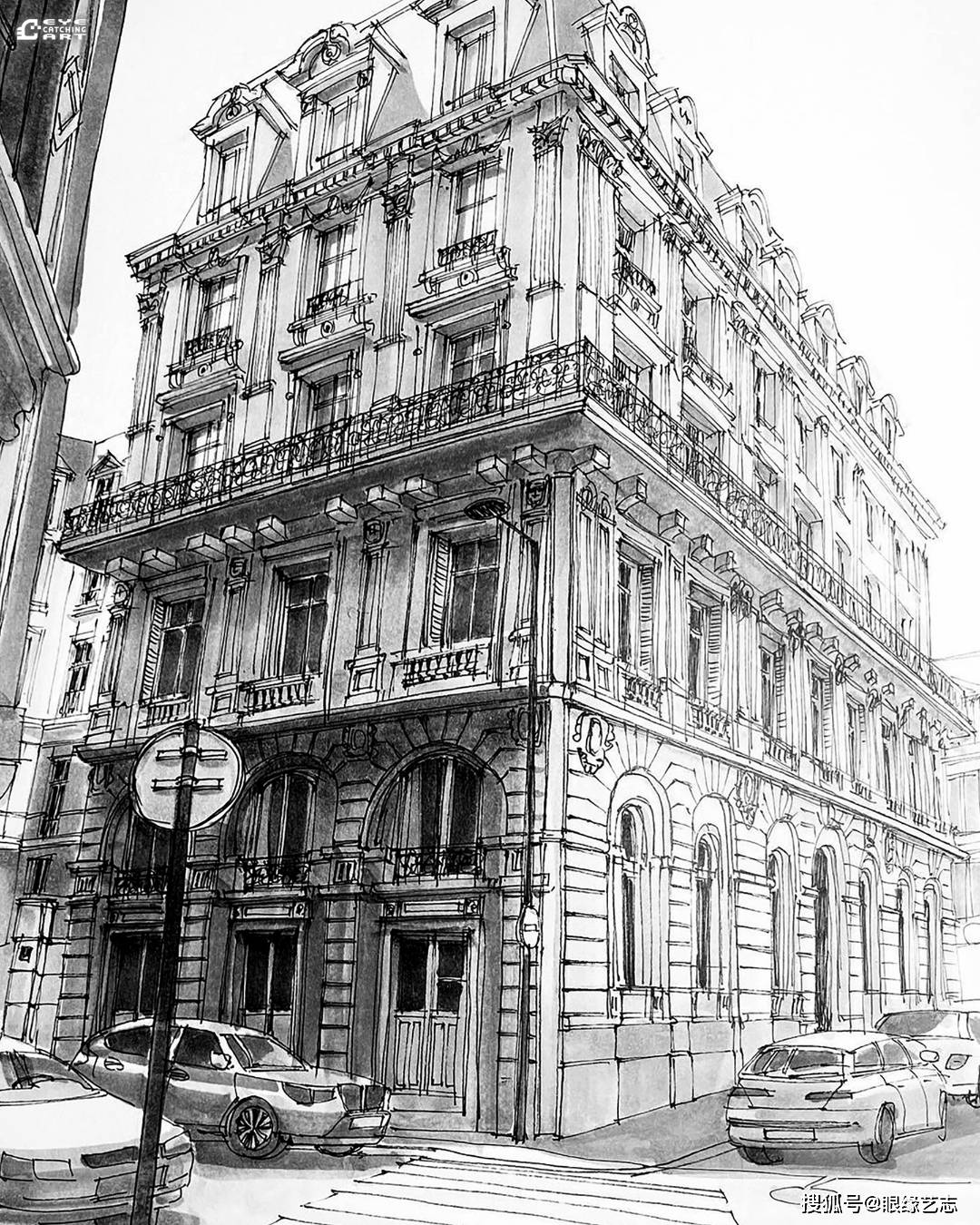 景深,明暗与负空间:城市素描者stephen travers的黑白巴黎