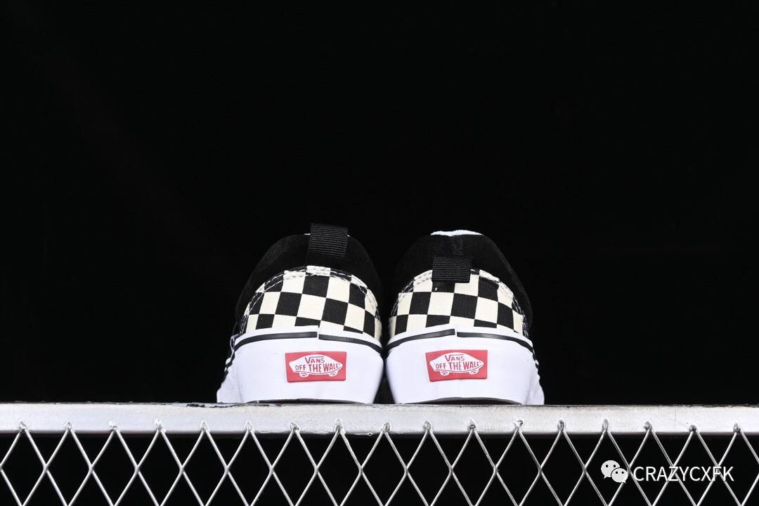 万斯vans knu slip-on 黑白棋盘格一脚蹬懒人套滑板鞋_skool_potato