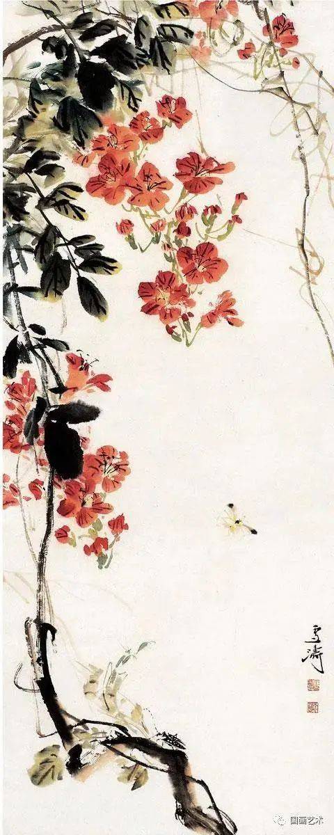 王雪涛笔下的凌霄,清新灵妙_八哥_花鸟画_写意